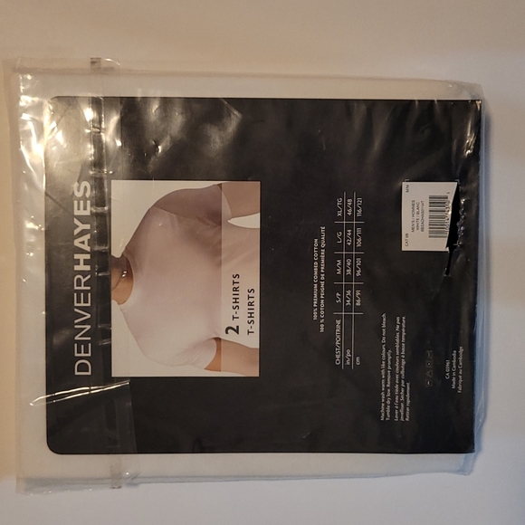 Denver Hayes White Tshirt Pack of 2 Size Medium - Picture 2 of 4